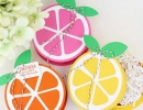 Sweet treats in summery citrus treat boxes | 10 Kids Party Favour Ideas - Tinyme Blog