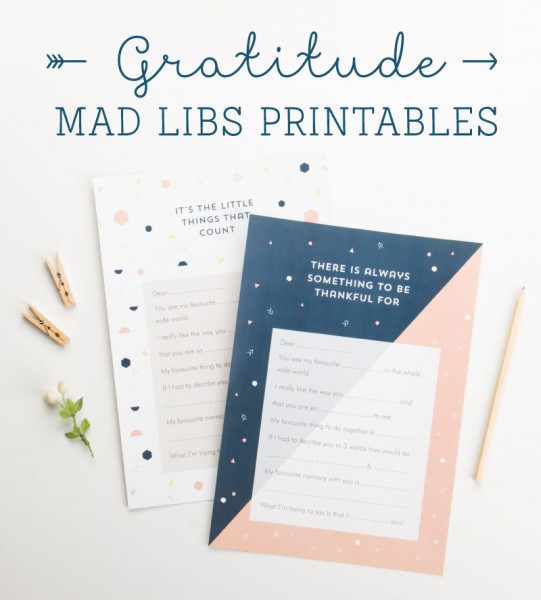 Tinyme FREE Gratitude Mad Libs Printables