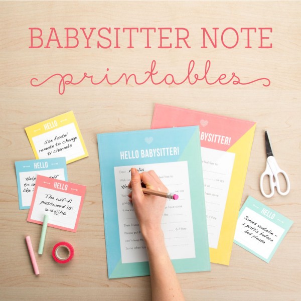 Babysitter Notes Printable Tinyme Blog