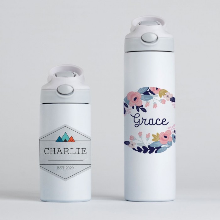 Personalised Bottle With Straw Custom Water Bottles-kids School
